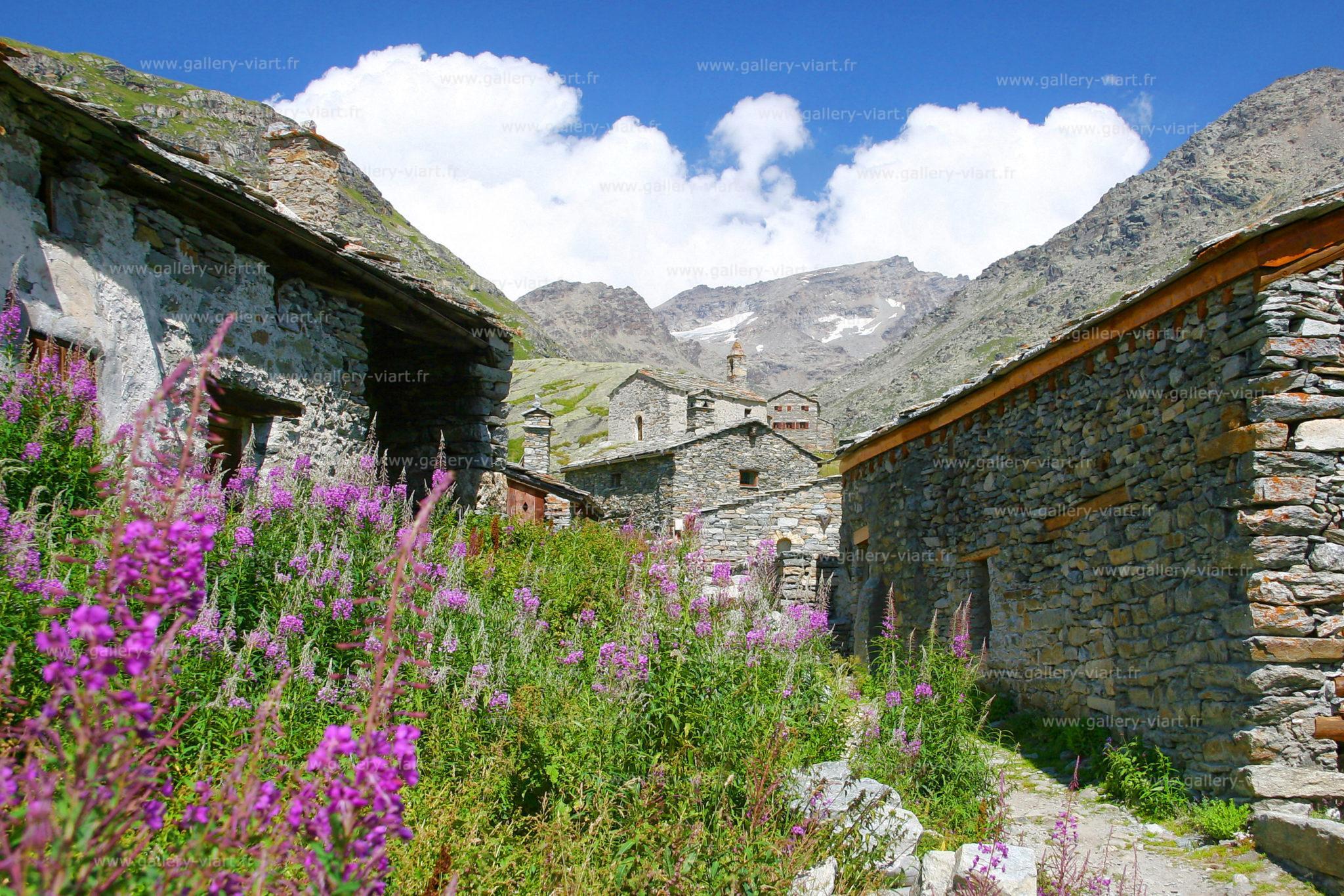 Le village de l'Ecot à Bonneval sur Arc l'été Savoie Gallery Viart Le village de l'Ecot à Bonneval sur Arc l'été Savoie Gallery Viart