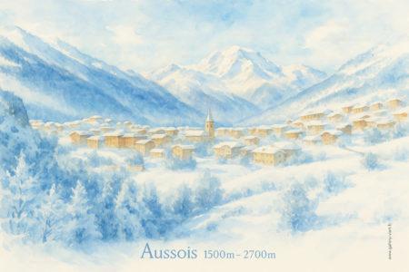 La station d'aussois sous la neige de 1.500 à 2.700m d'altitude