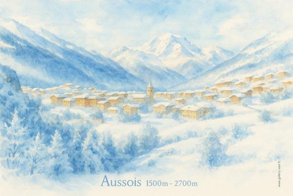 La station d'aussois sous la neige de 1.500 à 2.700m d'altitude