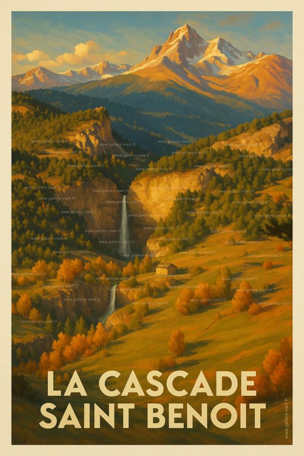 Cascade St Benoit à Avrieux le long de la route touristique des forts de l'Esseillon