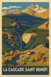 le poster de la Cascade St Benoit en version travel poster