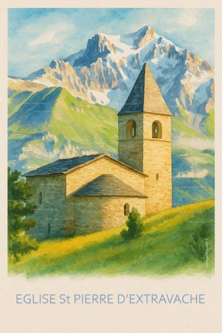 L’église Saint-Pierre d’Extravache est une située sur les hauteurs de Bramans Valcenis à proxmité de la frontière franco-italienne