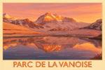 Affiche aquarelle lumineuse de la Grande Casse, sommet majestueux de la Vanoise, entre nature et art.