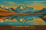 Affiche artistique de la Grande Casse, décor naturel grandiose de la Haute Maurienne, au cœur des Alpes françaises.