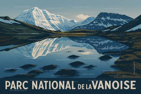La Grande Casse – Affiche aquarelle douce – Savoie – Collection Les Alpes Illustrées