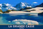 Affiche vintage de la Grande Casse 3855 m, sommet emblématique du Parc national de la Vanoise en Savoie.