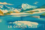 Poster unique de la Grande Casse, Alpes françaises, imprimé d’après photographie originale. Une création Les Alpes Illustrées.