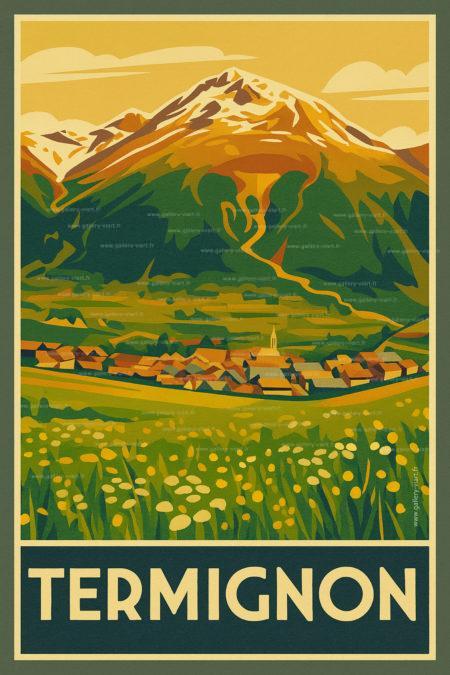 Affiche Termignon – Haute Maurienne Vanoise – Style vintage 1930