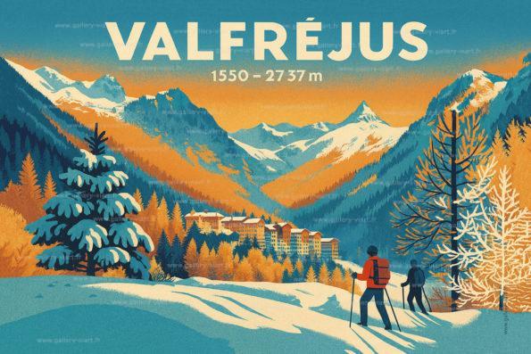 Affiche décorative de Valfréjus, idéale pour une ambiance montagne authentique et chaleureuse dans vos intérieurs