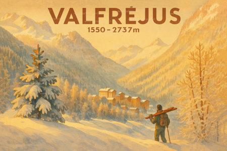 Affiche Valfréjus – Savoie – Alpes françaises – Ambiance artistique